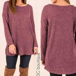 🆕⭐Plus sz Maroon red brushed sweater tunic